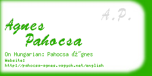 agnes pahocsa business card